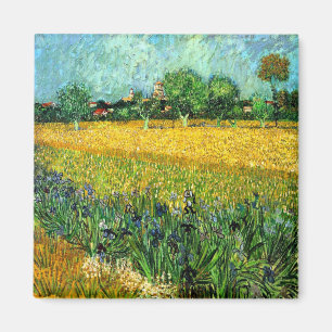 View of Arles with Irises in the Foreground Magnet