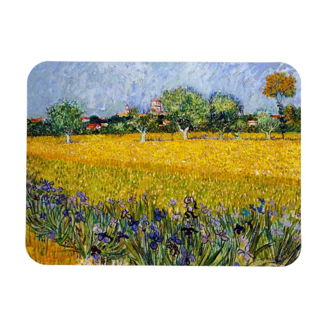 View of Arles with Irises Vincent van Gogh paint Magnet (Horizontal)