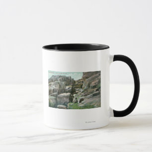 View of Ascending Giant Rock Steps in Rockface Mug