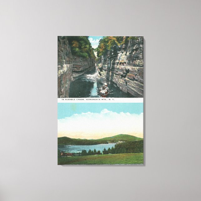 View of Ausable Chasm and Saranac Lake Canvas Print (Front)
