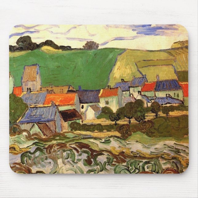 View of Auvers by Van Gogh Mouse Mat (Front)