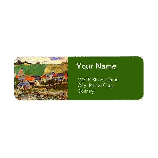 View of Auvers Vincent van Gogh. Return Address Label