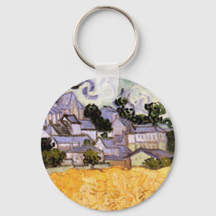 View of Auvers with Church by Vincent van Gogh Key Ring
