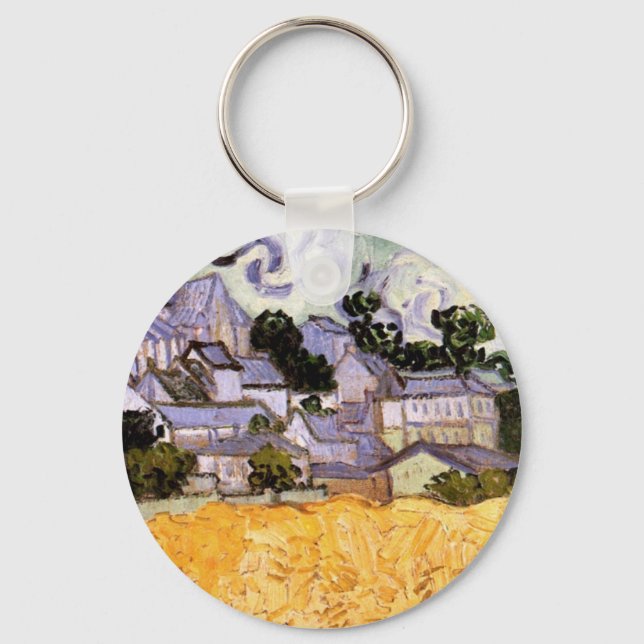 View of Auvers with Church by Vincent van Gogh Key Ring (Front)