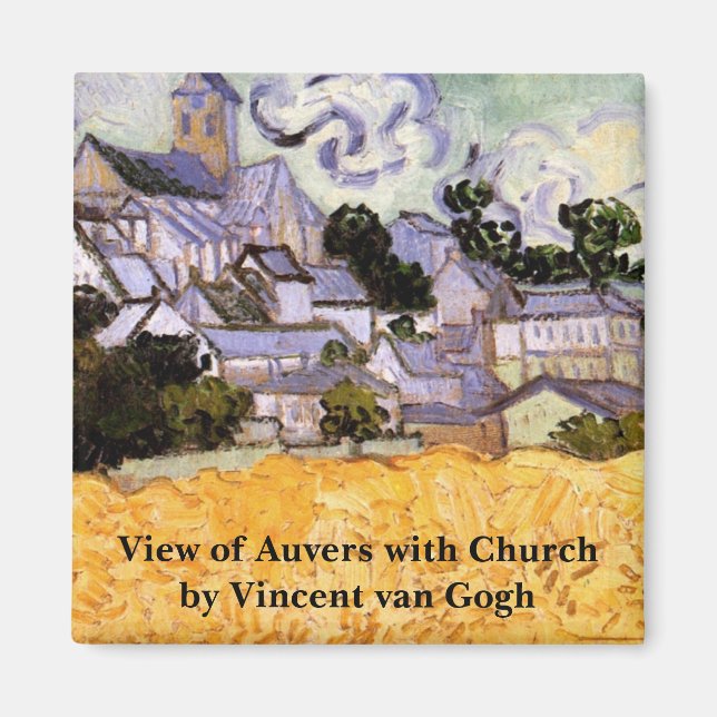 View of Auvers with Church by Vincent van Gogh Magnet (Front)