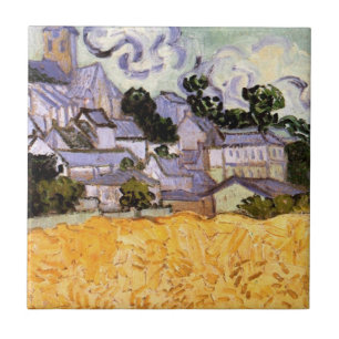 View of Auvers with Church by Vincent van Gogh Tile