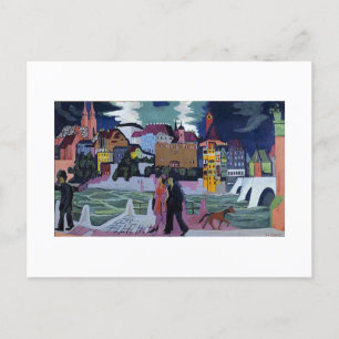 View of Basel and the Rhine, Ernst Ludwig Kirchner Holiday Postcard