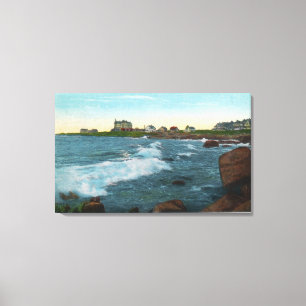 View of Bass Rocks Surf Canvas Print