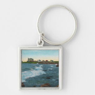 View of Bass Rocks Surf Key Ring