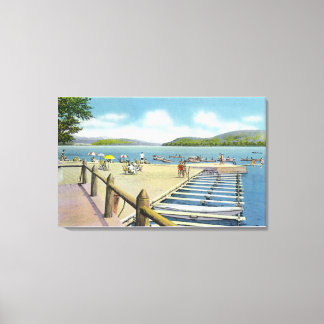 View of Beach and Pier from Scaroon Manor Canvas Print
