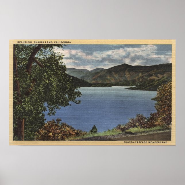 View of Beautiful Shasta Lake Poster (Front)