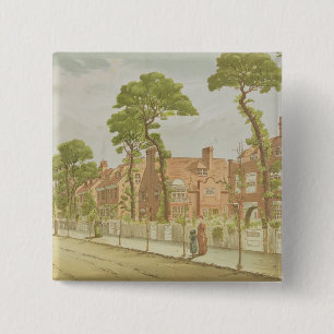 View of Bedford Park, 1882 (colour litho) 15 Cm Square Badge