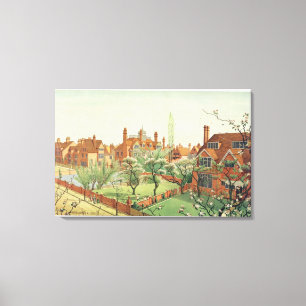 View of Bedford Park, 1882 (colour litho) 2 Canvas Print