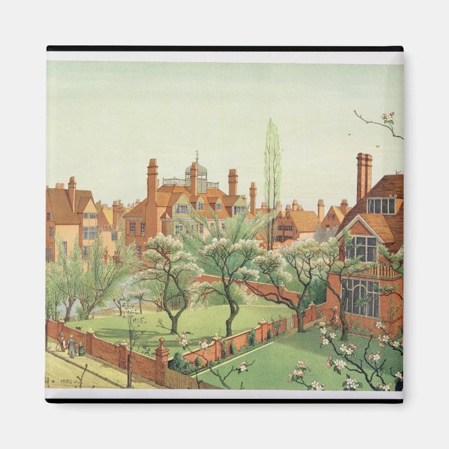 View of Bedford Park, 1882 (colour litho) 2 Magnet (Front)