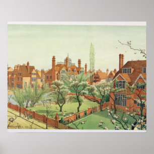View of Bedford Park, 1882 (colour litho) 2 Poster