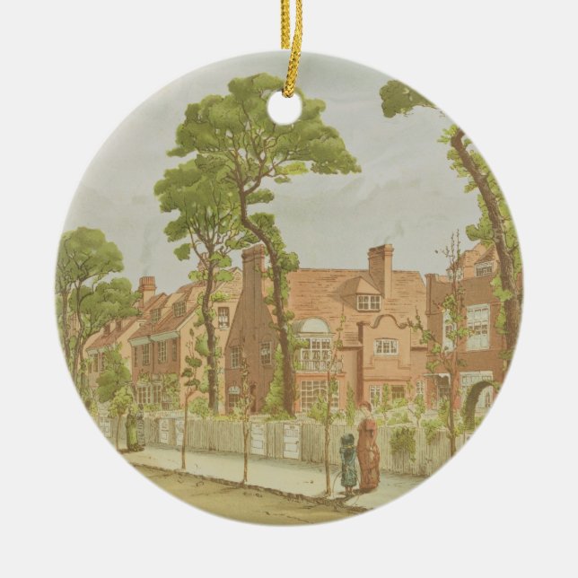 View of Bedford Park, 1882 (colour litho) Ceramic Tree Decoration (Front)