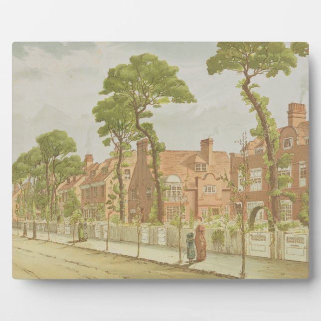 View of Bedford Park, 1882 (colour litho) Plaque (Front)