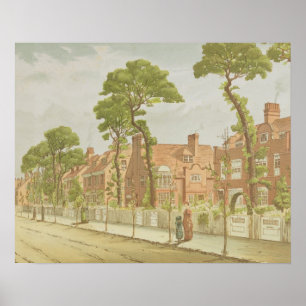 View of Bedford Park, 1882 (colour litho) Poster
