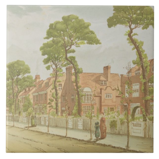 View of Bedford Park, 1882 (colour litho) Tile (Front)