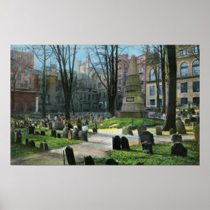 View of Ben Franklin's Tombstone Poster