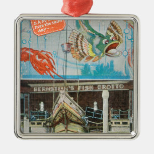 View of Bernstein's Fish Grotto with Fish Metal Tree Decoration