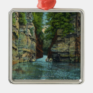 View of Boat Coming through the Flume Metal Tree Decoration