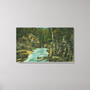 View of Boat Looking up the Rapids Canvas Print