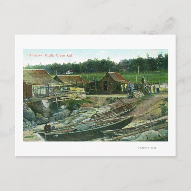 View of Boats on Beach in Chinatown Postcard (Front)