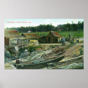 View of Boats on Beach in Chinatown Poster
