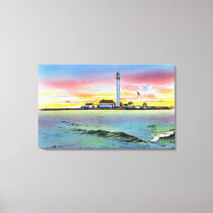 View of Boon Island and Lighthouse from York Canvas Print