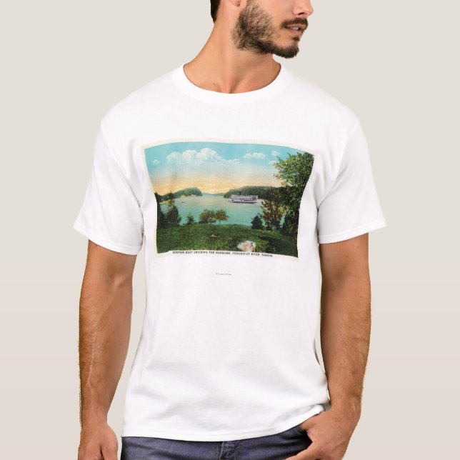 View of Boston Boat Entering the Narrows T-Shirt (Front)