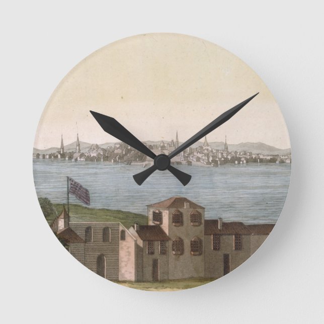 View of Boston, from 'Le Costume Ancien et Moderne Round Clock (Front)