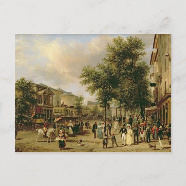 View of Boulevard Montmartre, Paris, 1830 Postcard (Front)