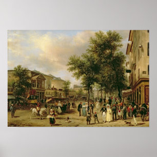 View of Boulevard Montmartre, Paris, 1830 Poster