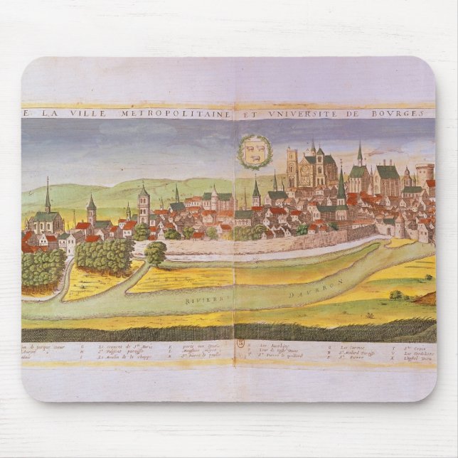 View of Bourges and the University Mouse Mat (Front)