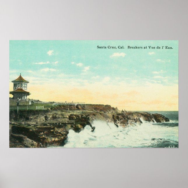 View of Breakers at Vue de l'EauSanta Cruz, CA Poster (Front)