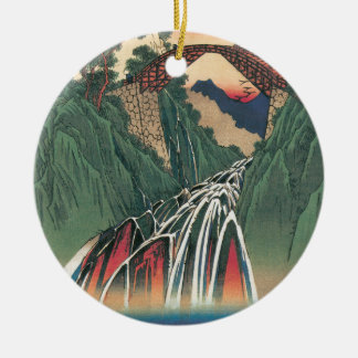 View of Bridge Over Ina River, Nojiri by Hiroshige Ceramic Tree Decoration