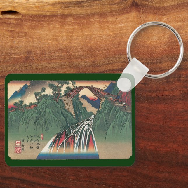 View of Bridge Over Ina River, Nojiri by Hiroshige Key Ring (Front)