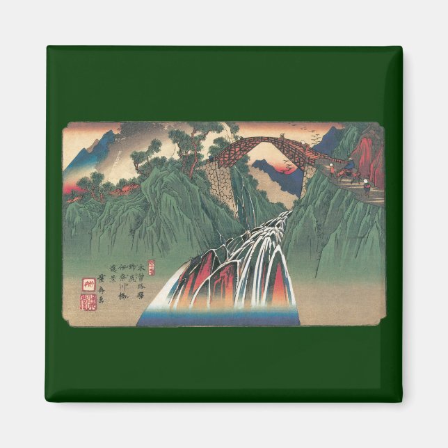 View of Bridge Over Ina River, Nojiri by Hiroshige Magnet (Front)