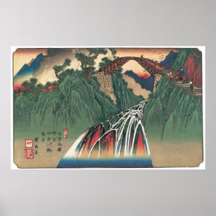 View of Bridge Over Ina River, Nojiri by Hiroshige Poster