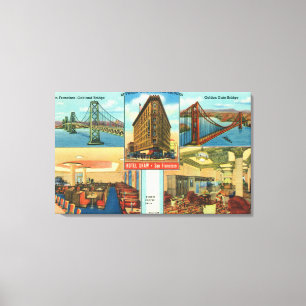 View of Bridges, Interior Scenes of Hotel Shaw Canvas Print
