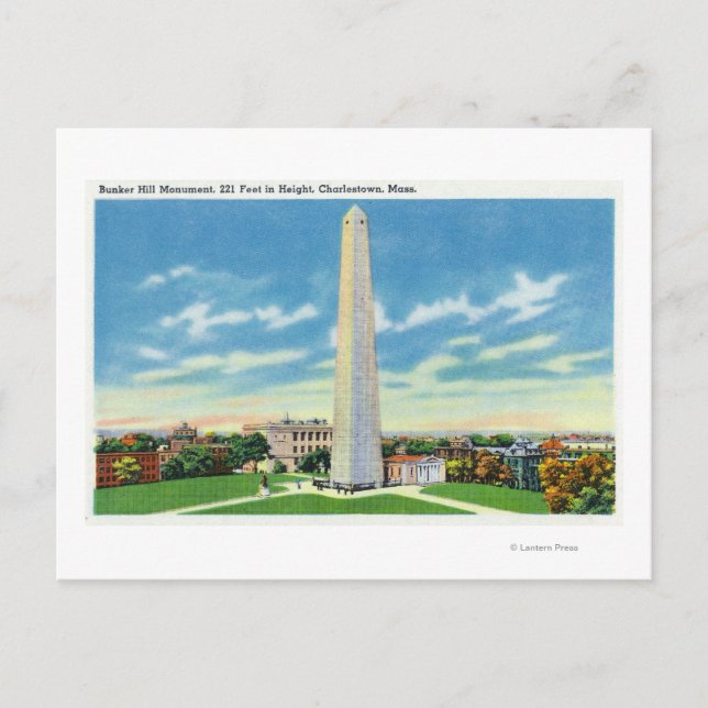 View of Bunker Hill Monument Postcard (Front)