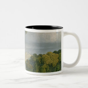 View of Burghley House, seat of the Marquis of Exe Two-Tone Coffee Mug