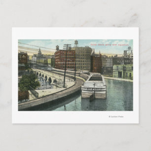 View of Canal Boats going over the Aqueduct Postcard