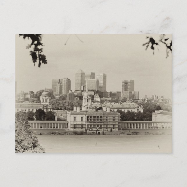 View of Canary Wharf from Greenwich, London Postcard (Front)