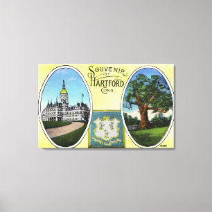 View of Capitol Bldg and Oak Tree Canvas Print