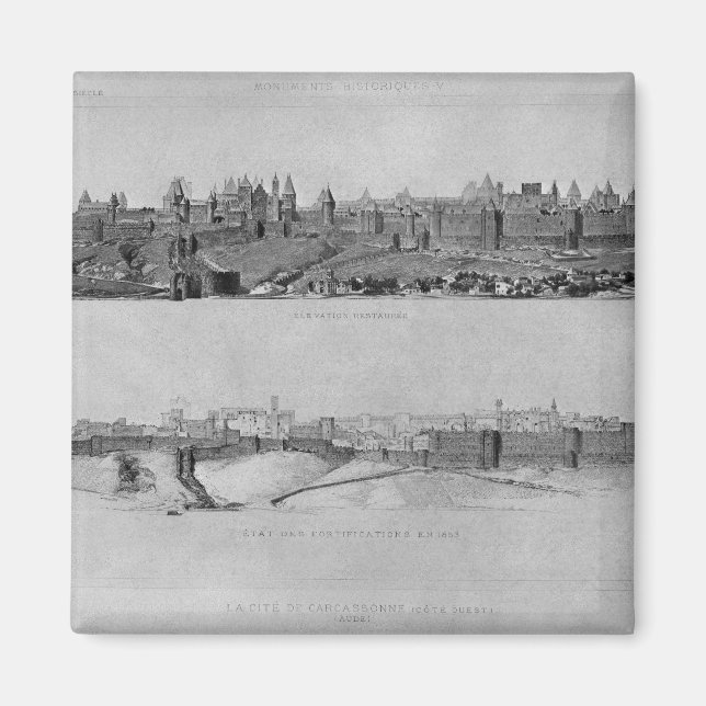 View of Carcassonne from the west side Magnet (Front)