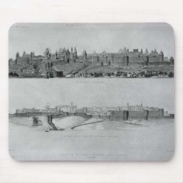 View of Carcassonne from the west side Mouse Mat (Front)