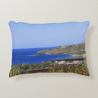 View of Caribbean Ocean from above Decorative Cushion