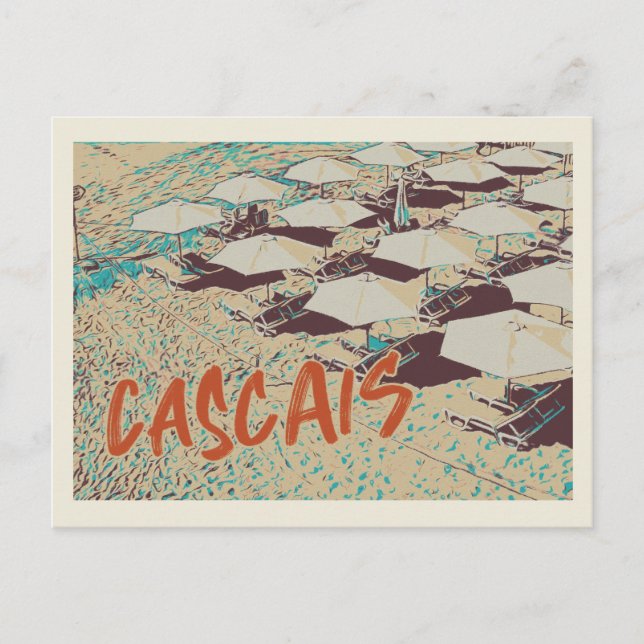 View of Cascais beach , Portugal Postcard (Front)